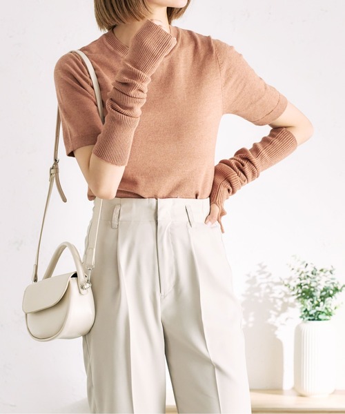 fupel（フぺル）の「アームウォーマーニットSET（アームカバー・レディース・オフホワイト/オレンジ/ブルー/モカ・FREE）」の8枚目の写真