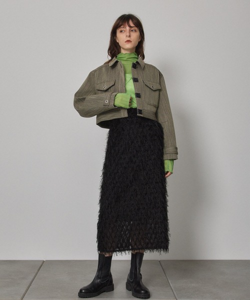 PUBLIC TOKYO（パブリックトウキョウ）の「【セットアップ対応】ボンディングショートブルゾン（ブルゾン・レディース・ブラック・FREE）」の4枚目の写真