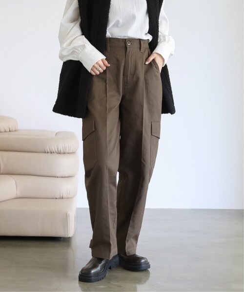 RAY CASSIN（レイカズン）の「ツイルワークジョガーパンツ（その他パンツ・レディース・カーキ/キナリ・FREE）」の2枚目の写真