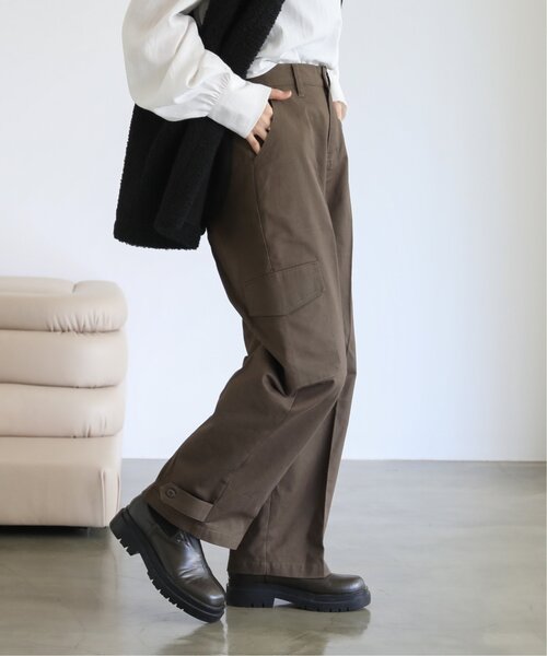 RAY CASSIN（レイカズン）の「ツイルワークジョガーパンツ（その他パンツ・レディース・カーキ/キナリ・FREE）」の3枚目の写真