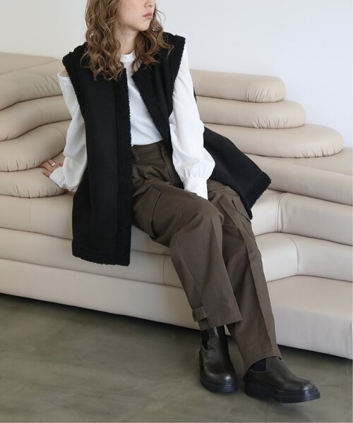 RAY CASSIN（レイカズン）の「ツイルワークジョガーパンツ（その他パンツ・レディース・カーキ/キナリ・FREE）」の4枚目の写真