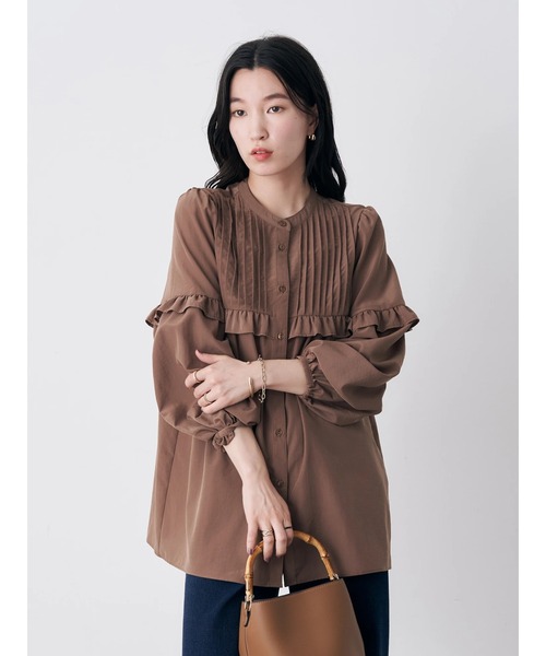 earth music&ecology（アースミュージックアンドエコロジー）の「ピンタックブラウス（シャツ/ブラウス・レディース・ブラウン/アイボリー/ラベンダー・FREE）」の5枚目の写真