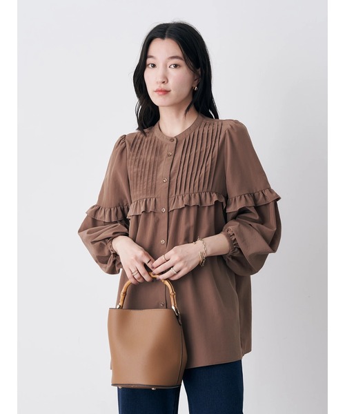 earth music&ecology（アースミュージックアンドエコロジー）の「ピンタックブラウス（シャツ/ブラウス・レディース・ブラウン/アイボリー/ラベンダー・FREE）」の6枚目の写真