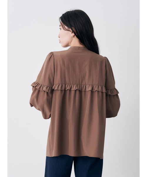 earth music&ecology（アースミュージックアンドエコロジー）の「ピンタックブラウス（シャツ/ブラウス・レディース・ブラウン/アイボリー/ラベンダー・FREE）」の8枚目の写真