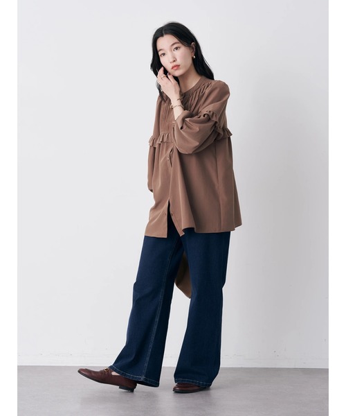 earth music&ecology（アースミュージックアンドエコロジー）の「ピンタックブラウス（シャツ/ブラウス・レディース・ブラウン/アイボリー/ラベンダー・FREE）」の10枚目の写真