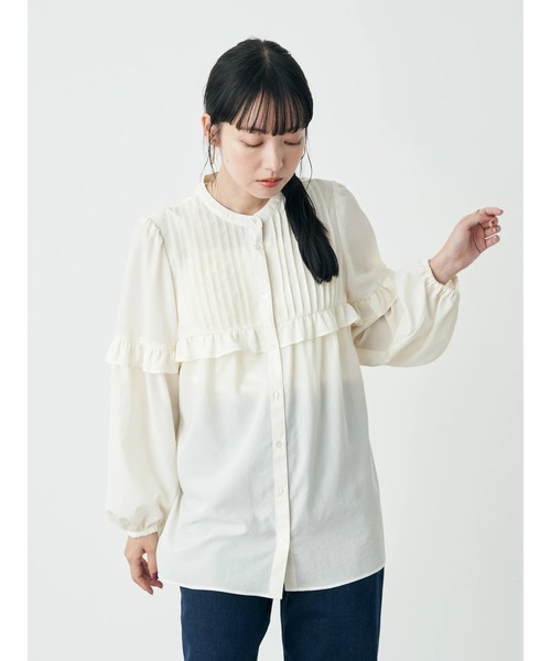 earth music&ecology（アースミュージックアンドエコロジー）の「ピンタックブラウス（シャツ/ブラウス・レディース・ブラウン/アイボリー/ラベンダー・FREE）」の14枚目の写真