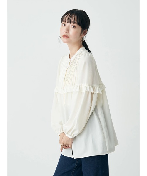 earth music&ecology（アースミュージックアンドエコロジー）の「ピンタックブラウス（シャツ/ブラウス・レディース・ブラウン/アイボリー/ラベンダー・FREE）」の15枚目の写真