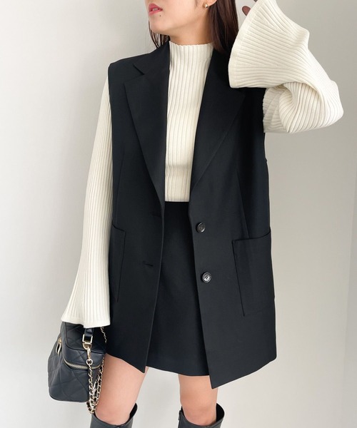 Heather（ヘザー）の「アソートテーラードジレ  165272（ベスト・レディース・オフホワイト/ブラック・FREE）」の2枚目の写真