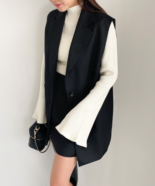 Heather（ヘザー）の「アソートテーラードジレ  165272（ベスト・レディース・オフホワイト/ブラック・FREE）」の3枚目の写真