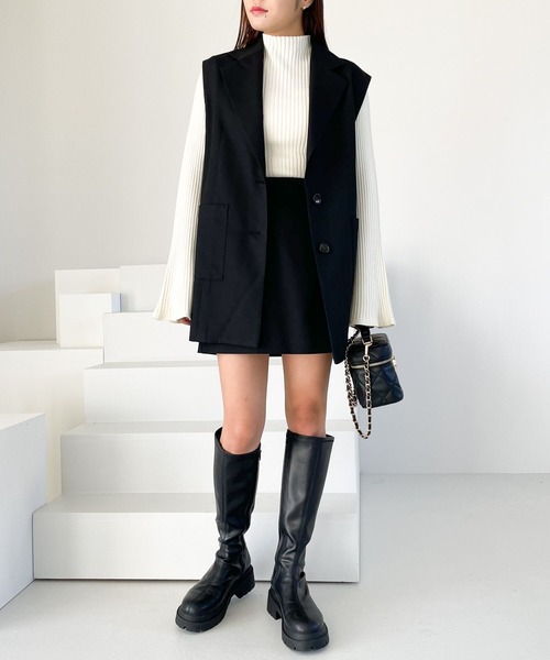 Heather（ヘザー）の「アソートテーラードジレ  165272（ベスト・レディース・オフホワイト/ブラック・FREE）」の4枚目の写真