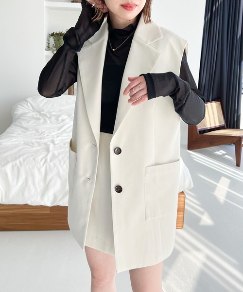 Heather（ヘザー）の「アソートテーラードジレ  165272（ベスト・レディース・オフホワイト/ブラック・FREE）」の9枚目の写真