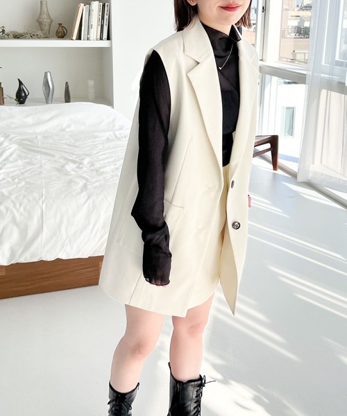 Heather（ヘザー）の「アソートテーラードジレ  165272（ベスト・レディース・オフホワイト/ブラック・FREE）」の10枚目の写真