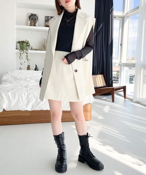 Heather（ヘザー）の「アソートテーラードジレ  165272（ベスト・レディース・オフホワイト/ブラック・FREE）」の12枚目の写真