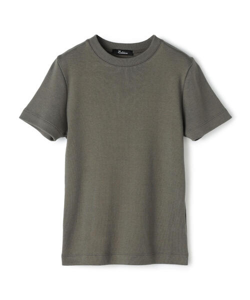 EDITION(エディション)の「COTTON MODAL コットンレーヨン ハーフスリーブトップス(Tシャツ/カットソー・レディース・ホワイト/ブラック/カーキ・FREE)」の1枚目の写真
