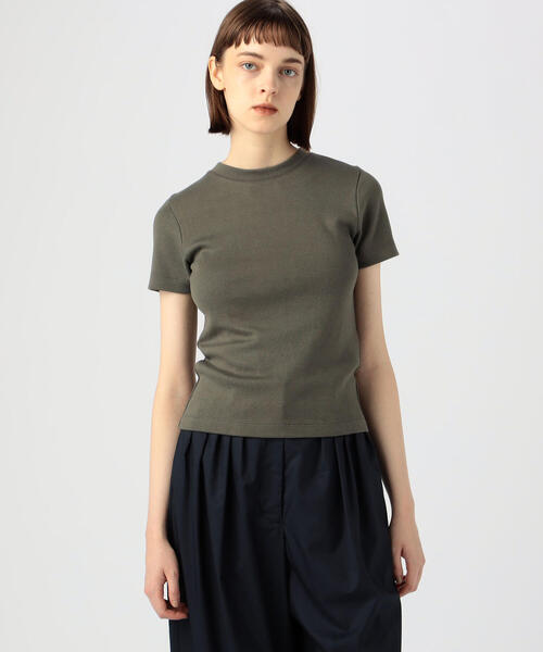 EDITION(エディション)の「COTTON MODAL コットンレーヨン ハーフスリーブトップス(Tシャツ/カットソー・レディース・ホワイト/ブラック/カーキ・FREE)」の6枚目の写真