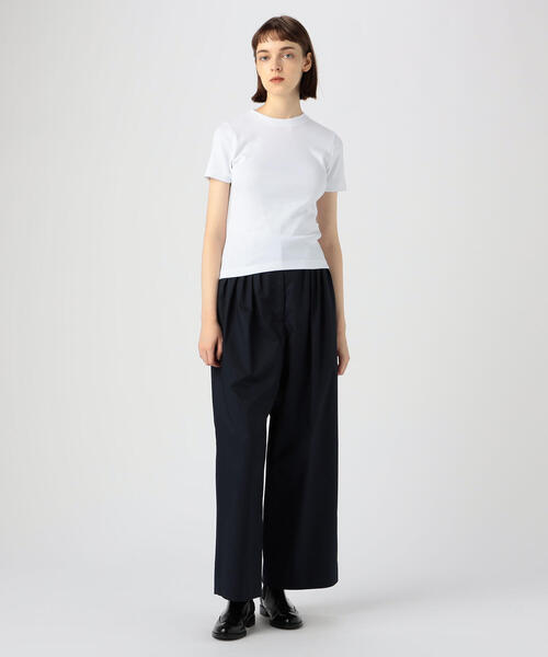 EDITION(エディション)の「COTTON MODAL コットンレーヨン ハーフスリーブトップス(Tシャツ/カットソー・レディース・ホワイト/ブラック/カーキ・FREE)」の15枚目の写真