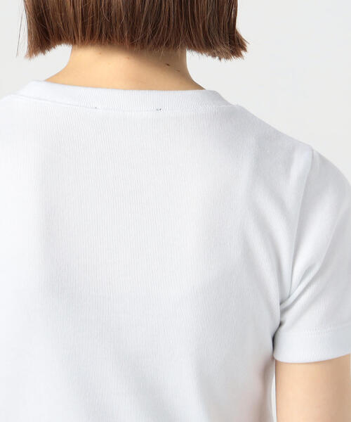 EDITION(エディション)の「COTTON MODAL コットンレーヨン ハーフスリーブトップス(Tシャツ/カットソー・レディース・ホワイト/ブラック/カーキ・FREE)」の7枚目の写真