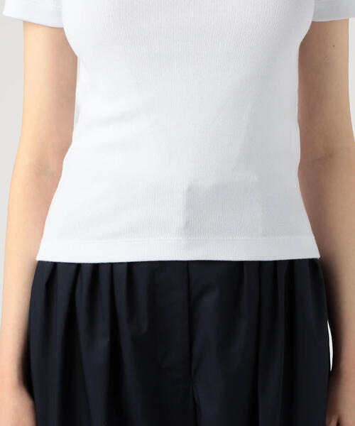 EDITION(エディション)の「COTTON MODAL コットンレーヨン ハーフスリーブトップス(Tシャツ/カットソー・レディース・ホワイト/ブラック/カーキ・FREE)」の5枚目の写真