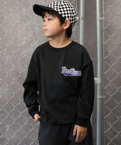BEN DAVIS(ベンデイビス)の「【BEN DAVIS】袖プリントロンT(Tシャツ/カットソー・キッズ・オフホワイト/ブラック・130/160/120/105/140/150)」の2枚目の写真