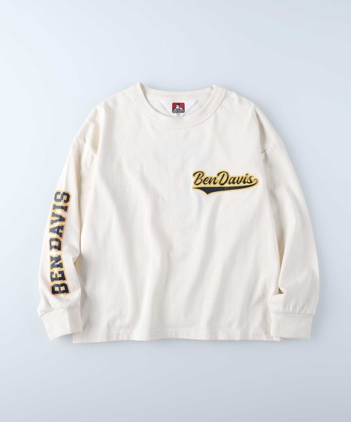 BEN DAVIS(ベンデイビス)の「【BEN DAVIS】袖プリントロンT(Tシャツ/カットソー・キッズ・オフホワイト/ブラック・130/160/120/105/140/150)」の3枚目の写真