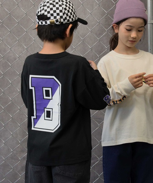 BEN DAVIS(ベンデイビス)の「【BEN DAVIS】袖プリントロンT(Tシャツ/カットソー・キッズ・オフホワイト/ブラック・130/160/120/105/140/150)」の6枚目の写真