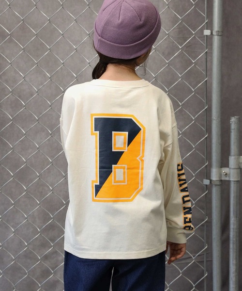 BEN DAVIS(ベンデイビス)の「【BEN DAVIS】袖プリントロンT(Tシャツ/カットソー・キッズ・オフホワイト/ブラック・130/160/120/105/140/150)」の10枚目の写真