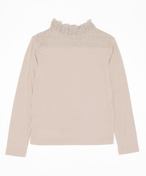 ELVENCE DEUX（エルベンスドゥ）の「テレコレースツカイHN（Tシャツ/カットソー・レディース・ブラック/ベージュ/オフホワイト・MEDIUM/LARGE）」の4枚目の写真