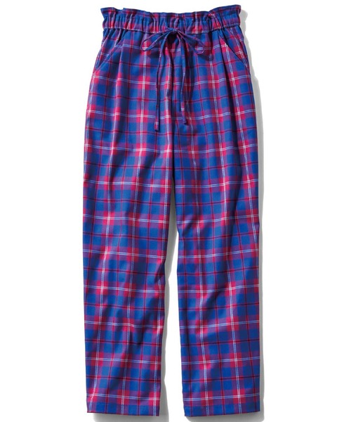 45R チェック柄 イージークロップドパンツ BEATJIVE クロップドパンツ レディース 9分丈 シェフパンツ