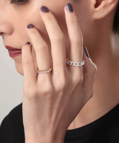 COCOSHNIK（ココシュニック）の「シルバー チェーンリング ケーブルチェーン GP（リング・レディース・ホワイト系その他7・11/17/14）」の4枚目の写真