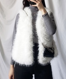 【 6色展開 】volume fake fur vest / ボリュームフェイクファーベスト