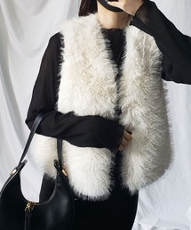 【 6色展開 】volume fake fur vest / ボリュームフェイクファーベスト
