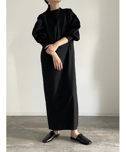 LA PEAU DE GEM（ラポドゥジェム）の「【LA PEAU DE GEM】ボリュームスリーブポンチプルオーバー（Tシャツ/カットソー・レディース・ブラック/オフホワイト/カーキ・FREE）」の9枚目の写真