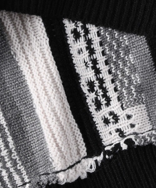 Right-on（ライトオン）の「【Refurbish】総柄ニットベスト（ベスト・メンズ・グリーン/ブラック・M/L）」の8枚目の写真