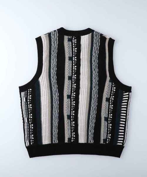 Right-on（ライトオン）の「【Refurbish】総柄ニットベスト（ベスト・メンズ・グリーン/ブラック・M/L）」の10枚目の写真