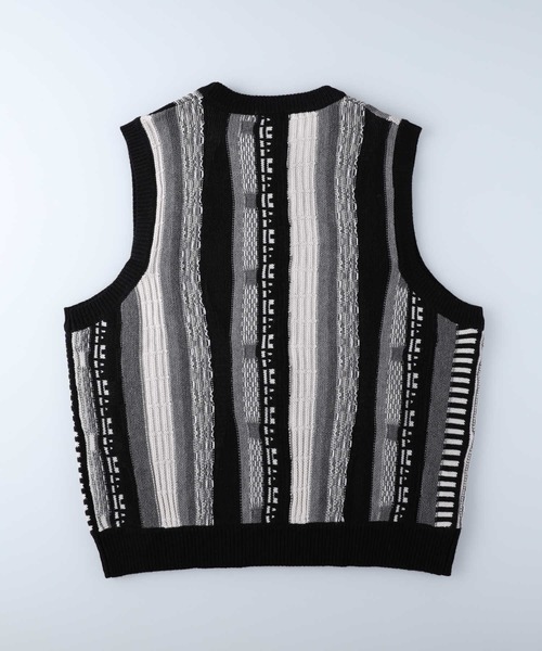 Right-on（ライトオン）の「【Refurbish】総柄ニットベスト（ベスト・メンズ・グリーン/ブラック・M/L）」の4枚目の写真