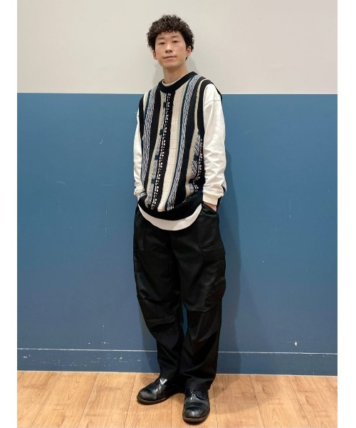 Right-on（ライトオン）の「【Refurbish】総柄ニットベスト（ベスト・メンズ・グリーン/ブラック・M/L）」の13枚目の写真