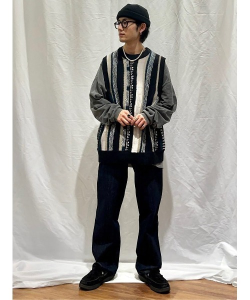 Right-on（ライトオン）の「【Refurbish】総柄ニットベスト（ベスト・メンズ・グリーン/ブラック・M/L）」の17枚目の写真