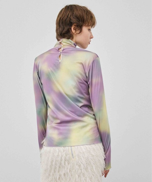 PUBLIC TOKYO(パブリックトウキョウ)の「マーブリングプリントトップス(Tシャツ/カットソー・レディース・パープル/ブラウン・FREE)」の15枚目の写真