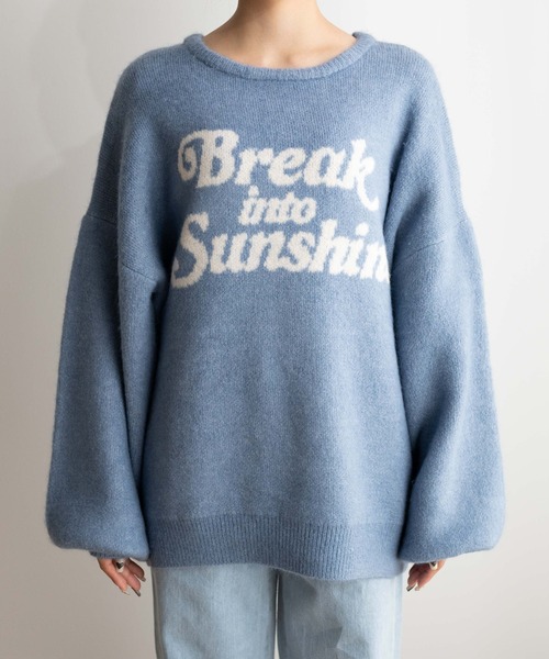 WEGO（ウィゴー）の「WEGO/ロゴビッグニットプルオーバー（ニット/セーター・レディース・グレー/ブルー・FREE）」の15枚目の写真