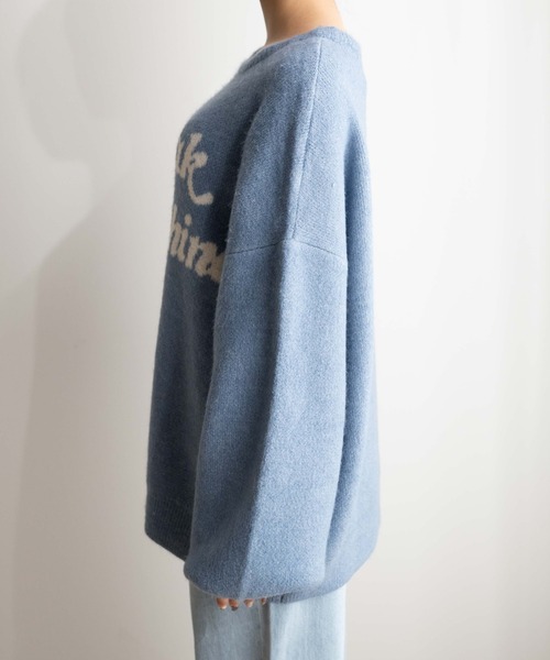 WEGO（ウィゴー）の「WEGO/ロゴビッグニットプルオーバー（ニット/セーター・レディース・グレー/ブルー・FREE）」の16枚目の写真