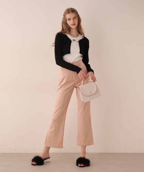 Seemi. byNICECLAUP（ シーミーバイナイスクラップ）の「【Seemi】Seemi.スウェードパンツ（スラックス・レディース・モカ/ピンク/アイボリー・FREE）」の11枚目の写真