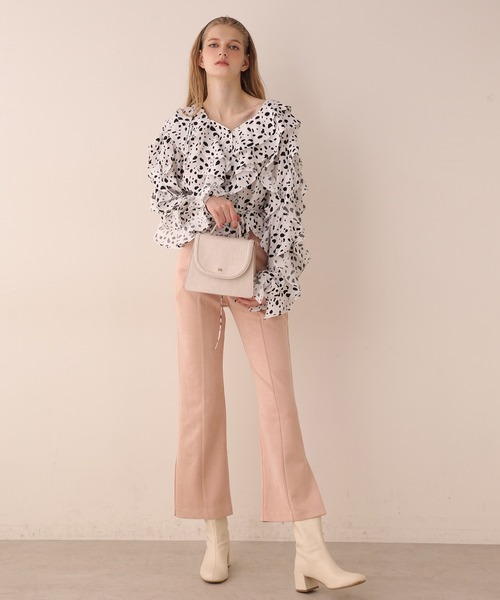 Seemi. byNICECLAUP（ シーミーバイナイスクラップ）の「【Seemi】Seemi.スウェードパンツ（スラックス・レディース・モカ/ピンク/アイボリー・FREE）」の16枚目の写真