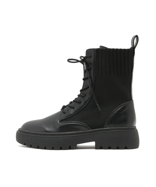 Juze（ジュゼ）の「レースアップボリュームソールブーツ（ブーツ・レディース・ブラック/カーキ・L/M）」の3枚目の写真