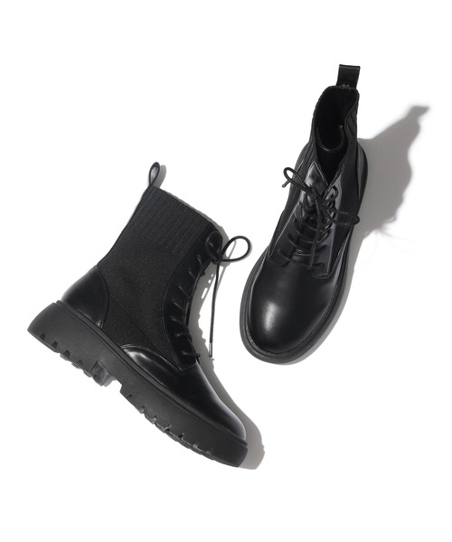 Juze（ジュゼ）の「レースアップボリュームソールブーツ（ブーツ・レディース・ブラック/カーキ・L/M）」の8枚目の写真