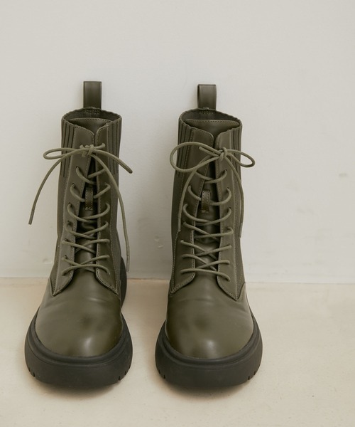 Juze（ジュゼ）の「レースアップボリュームソールブーツ（ブーツ・レディース・ブラック/カーキ・L/M）」の12枚目の写真