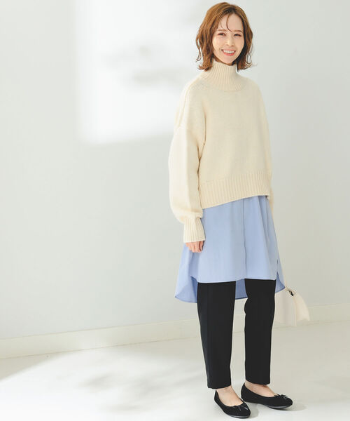 B:MING by BEAMS（ビーミングバイビームス）の「B:MING by BEAMS / バックスリット ハイネック ニット（ニット/セーター・レディース・オフホワイト/サックスブルー/レッド/ベージュ・FREE）」の5枚目の写真