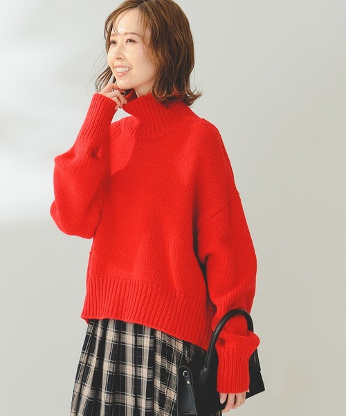 B:MING by BEAMS（ビーミングバイビームス）の「B:MING by BEAMS / バックスリット ハイネック ニット（ニット/セーター・レディース・オフホワイト/サックスブルー/レッド/ベージュ・FREE）」の12枚目の写真