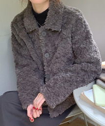 DAY CLOSET（デイ クローゼット）の「レディース ふんわりフェイクプードルファージャケット（ステンカラーコート）」