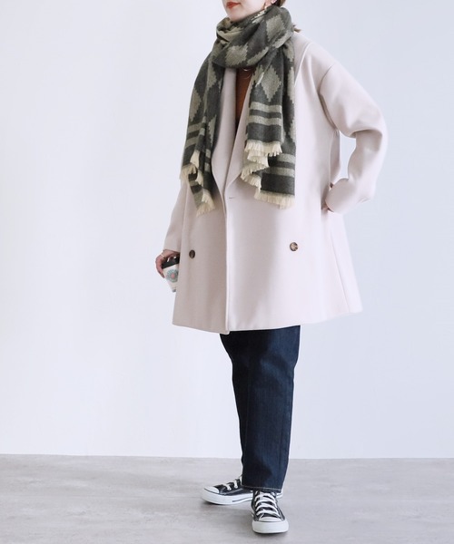 reca(レカ)の「ひしがた柄ストール(ストール/ショール・レディース・ブラック/モカ/ネイビー・ONE SIZE)」の13枚目の写真