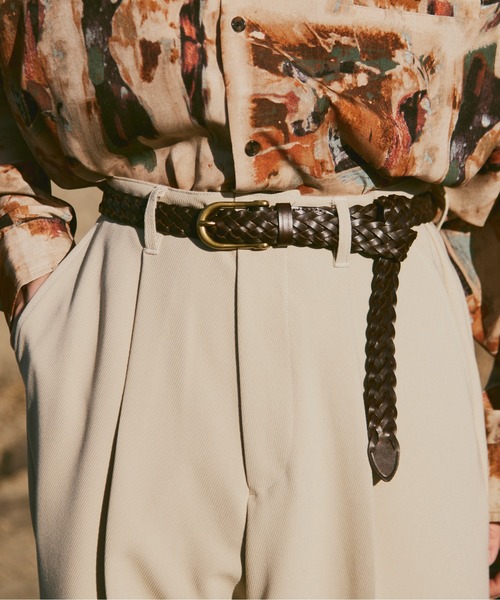 CASPER JOHN（キャスパージョン）の「Cow leather mesh belt/カウレザーメッシュベルト（ベルト・メンズ・ブラウン/ダークブラウン/ブラック/レッド・FREE）」の8枚目の写真